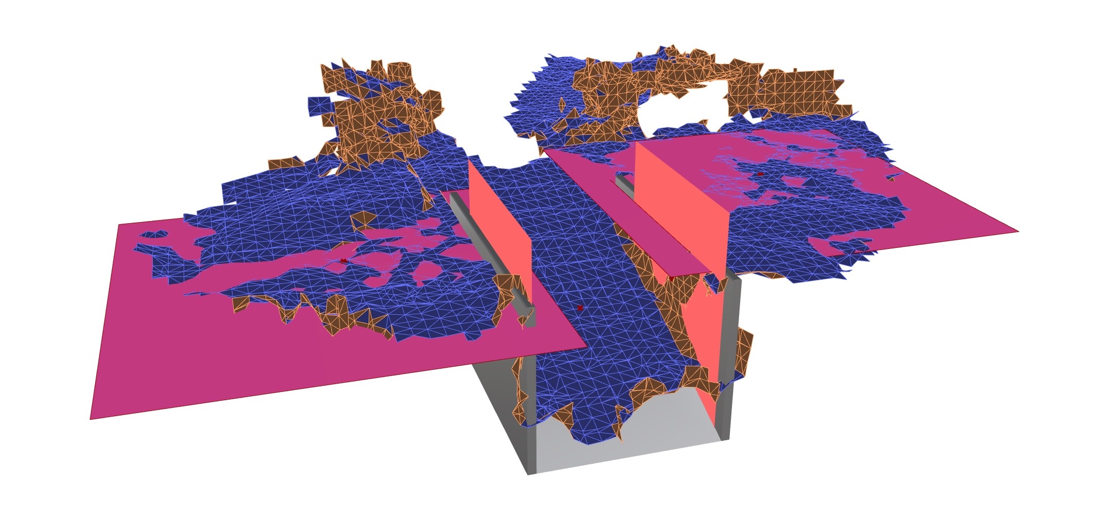 Mesh segmentation and averaged planes