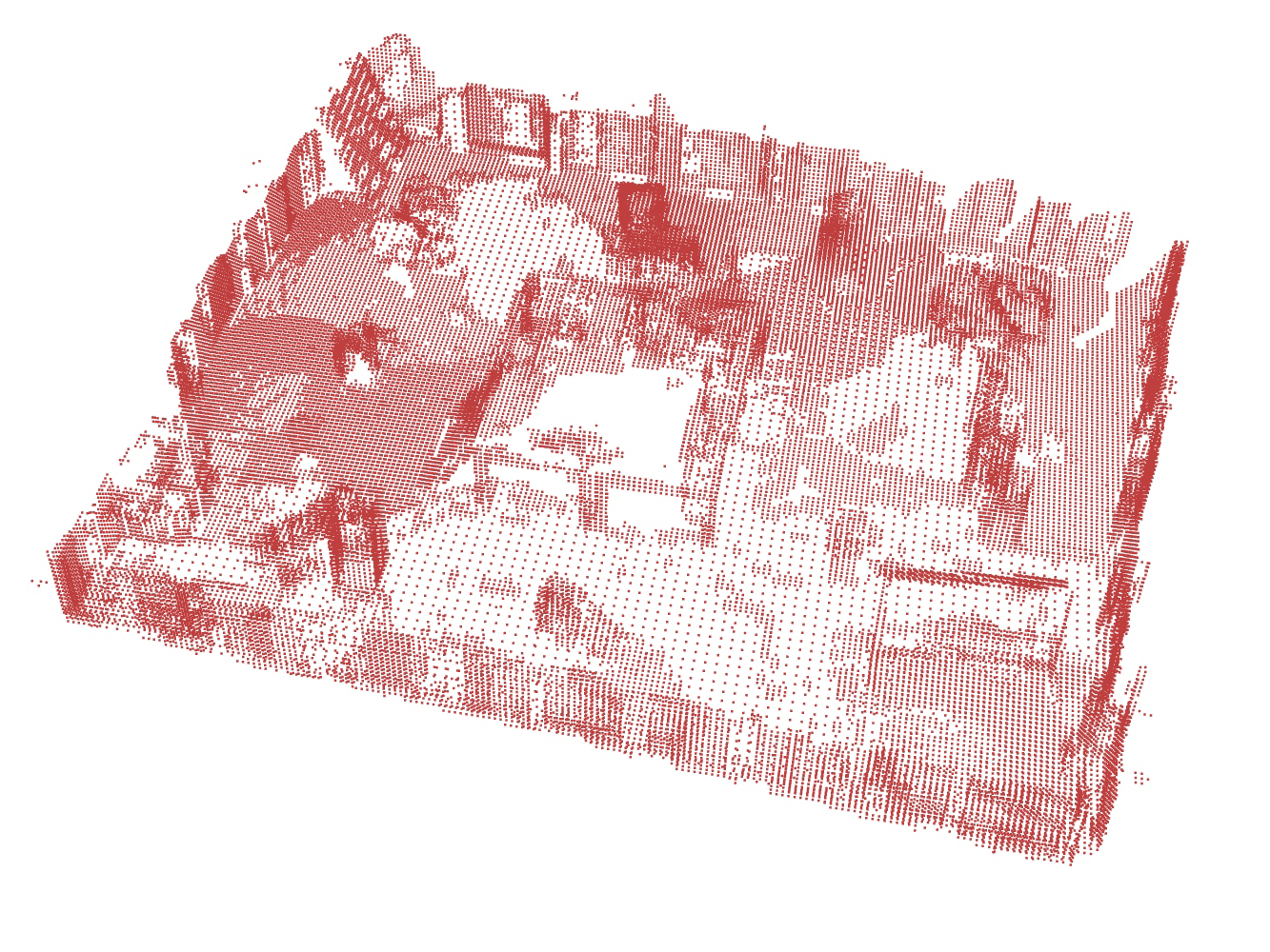 Indoor room captured as a 3D point cloud